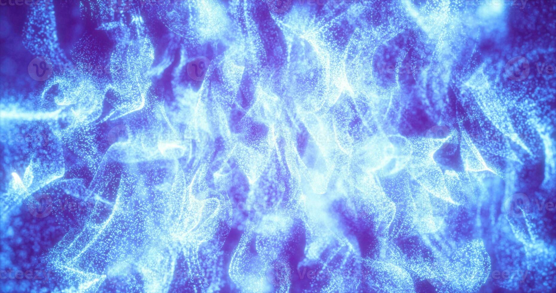 Abstract blue energy waves futuristic hi-tech glowing particles background photo