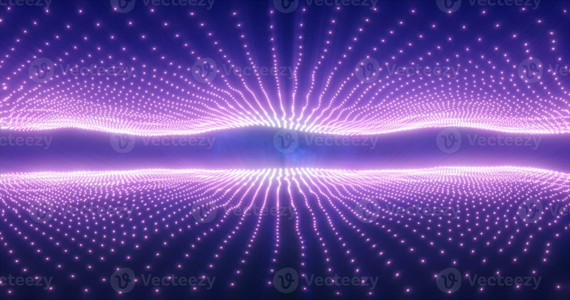 Abstract purple energy waves from particles above and below the screen magical bright glowing futuristic hi-tech background photo