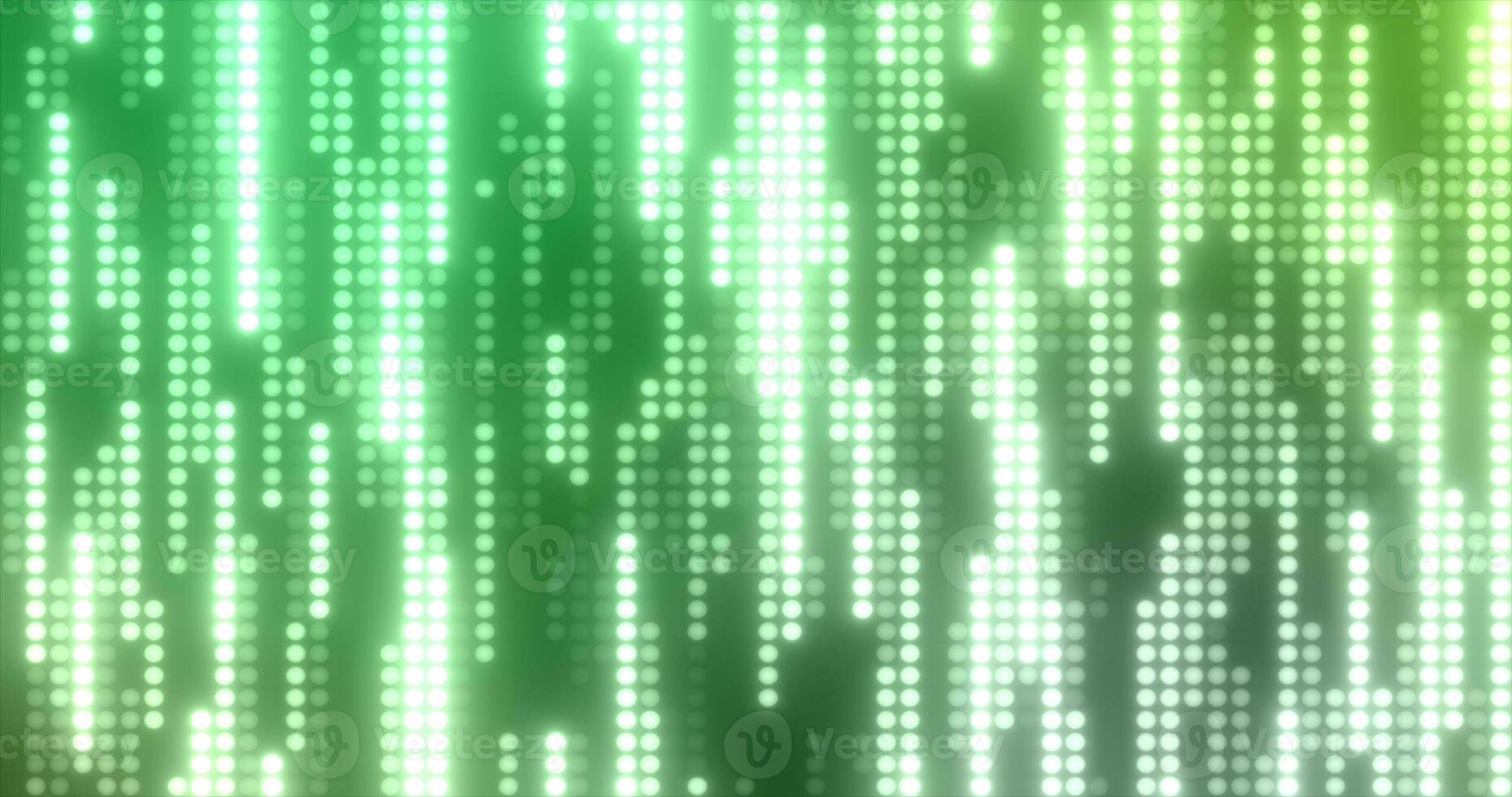 Abstract green glowing flying lines stripes from luminous dots and energy particles abstract disco background photo