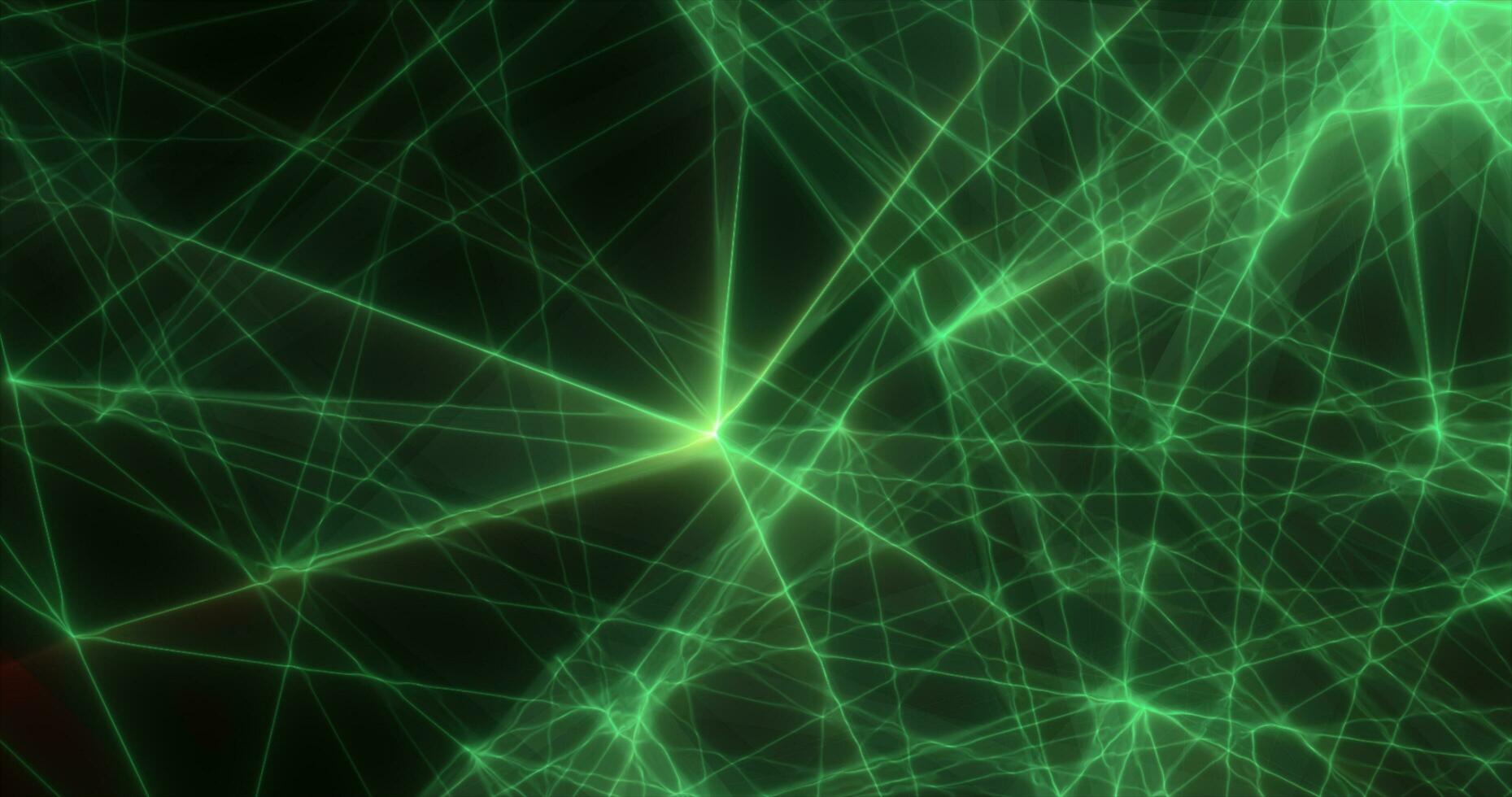 Abstract green energy lines triangles magical bright glowing futuristic hi-tech background photo