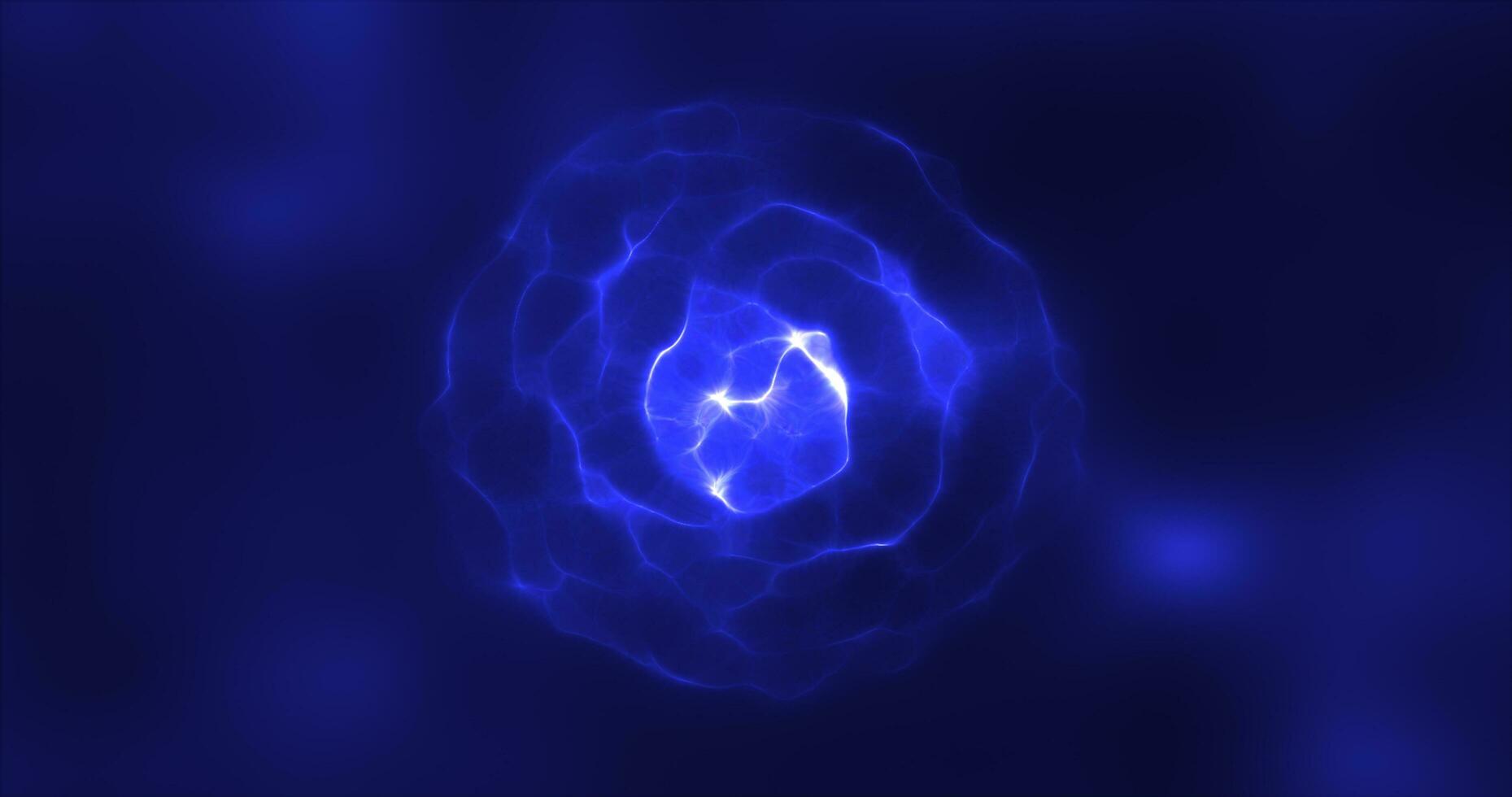 Abstract blue energy round sphere glowing with particle waves hi-tech digital magic abstract background photo