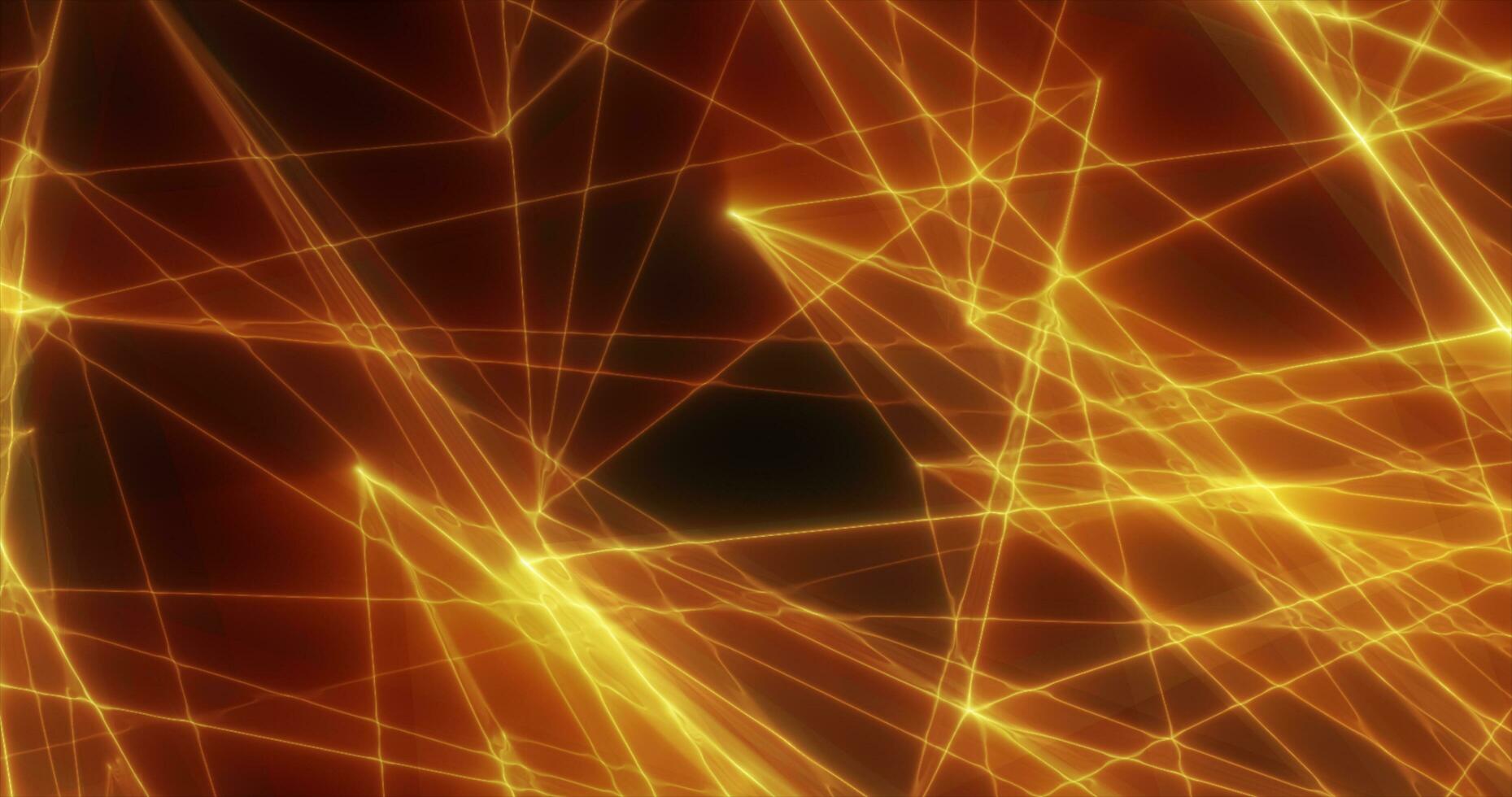 Abstract yellow orange energy lines triangles magical bright glowing futuristic hi-tech background photo