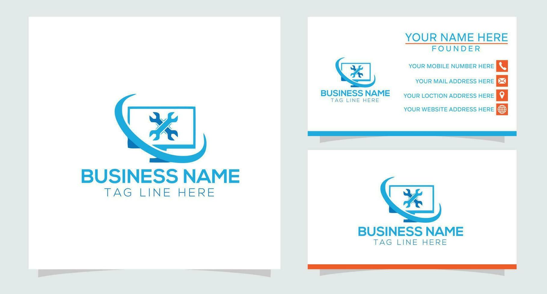 Computer Technology Logo template designs, computer Service logo template designs vector
