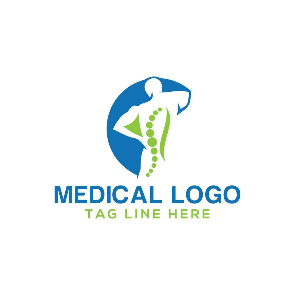 creativo humano salud cuidado fisioterapia quiropráctica concepto logo diseño vector