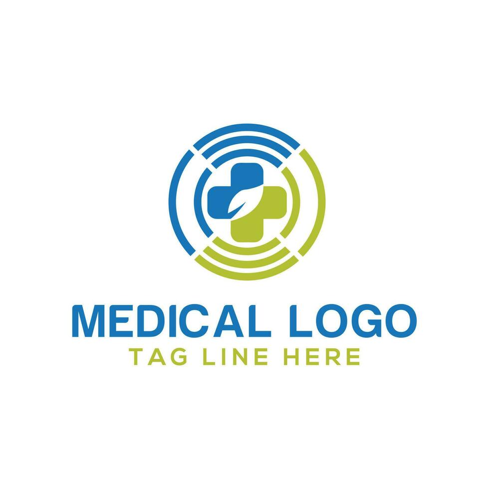 natural medical health logo design vector