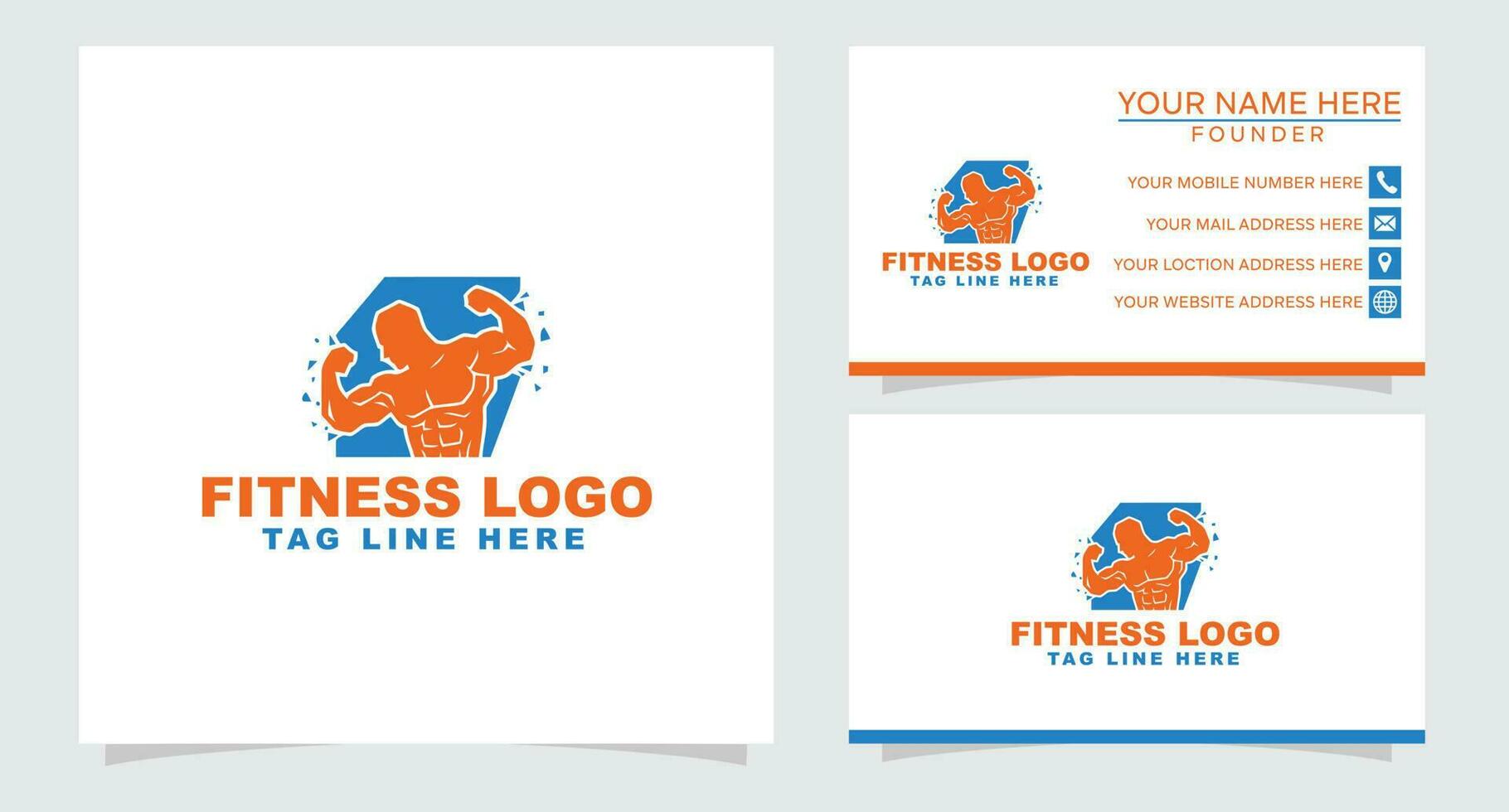 Bodybuilder Logos Templates Set. Vector object and Icons for Sports Label, Gym Badge, Fitness Logo