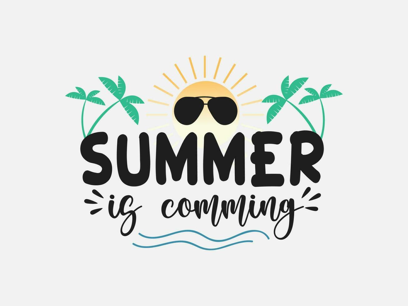 Summer is coming. Summer lettering for cards, wall prints and posters. Handwritten calligraphy. Vector illustration
