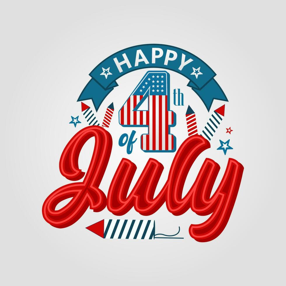 Usa Independence day 4th of July background with us flag premium Vector. National holiday Festive illustration. vector