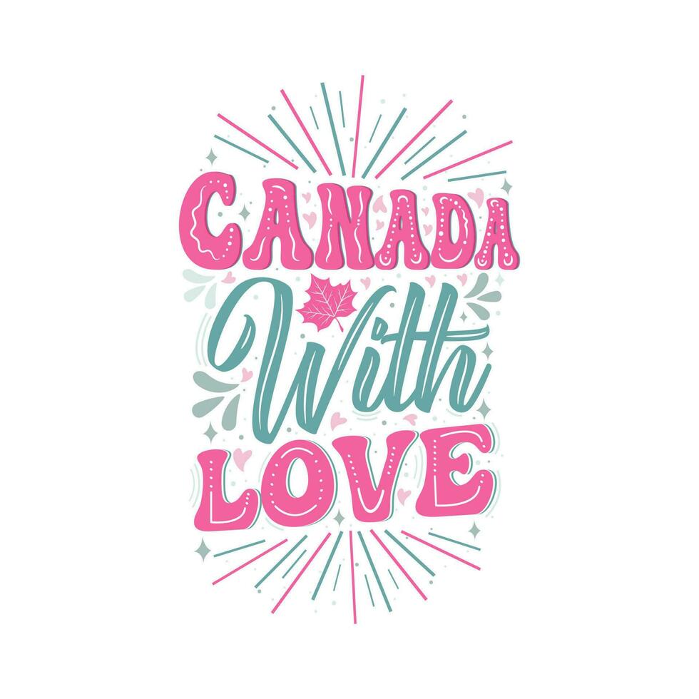 Canadá día vector ilustración. contento Canadá día letras fiesta diseño. aislado en un blanco antecedentes.