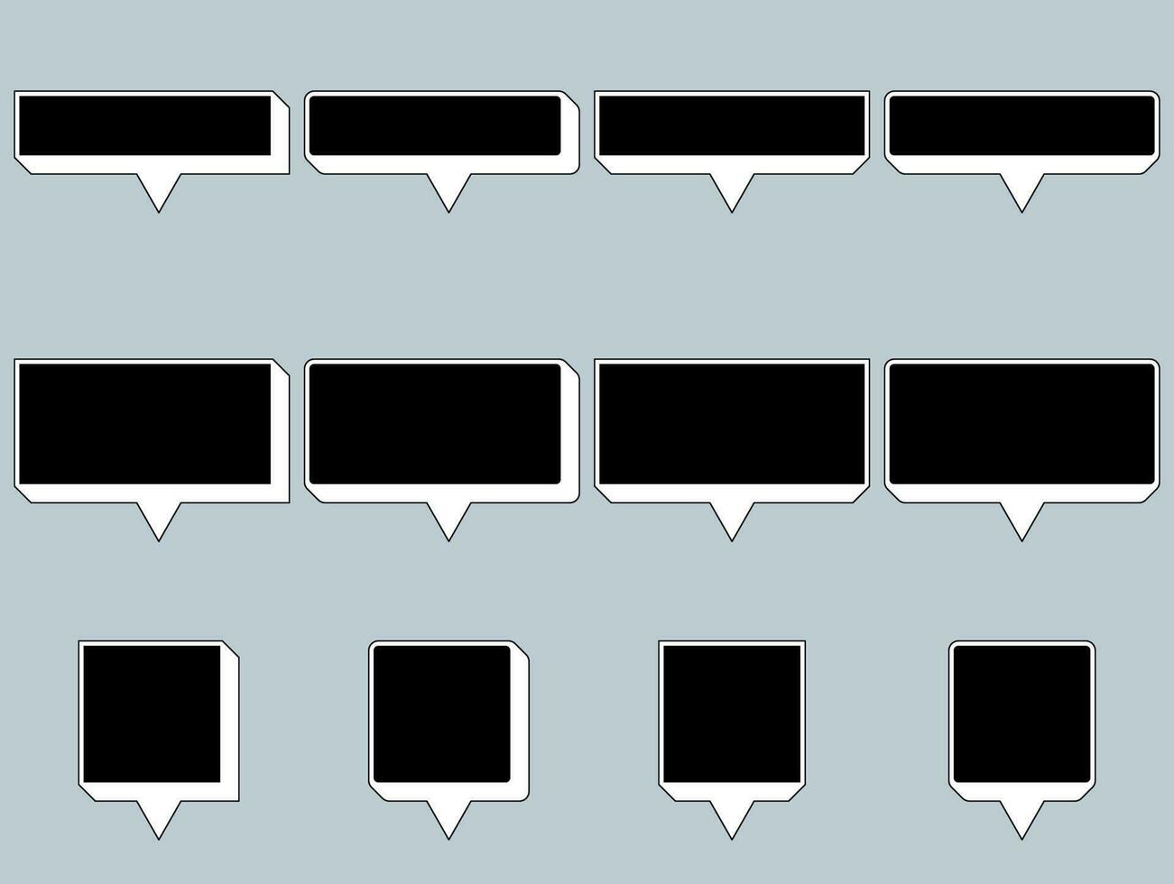 Speech box set, Frame for message. vector