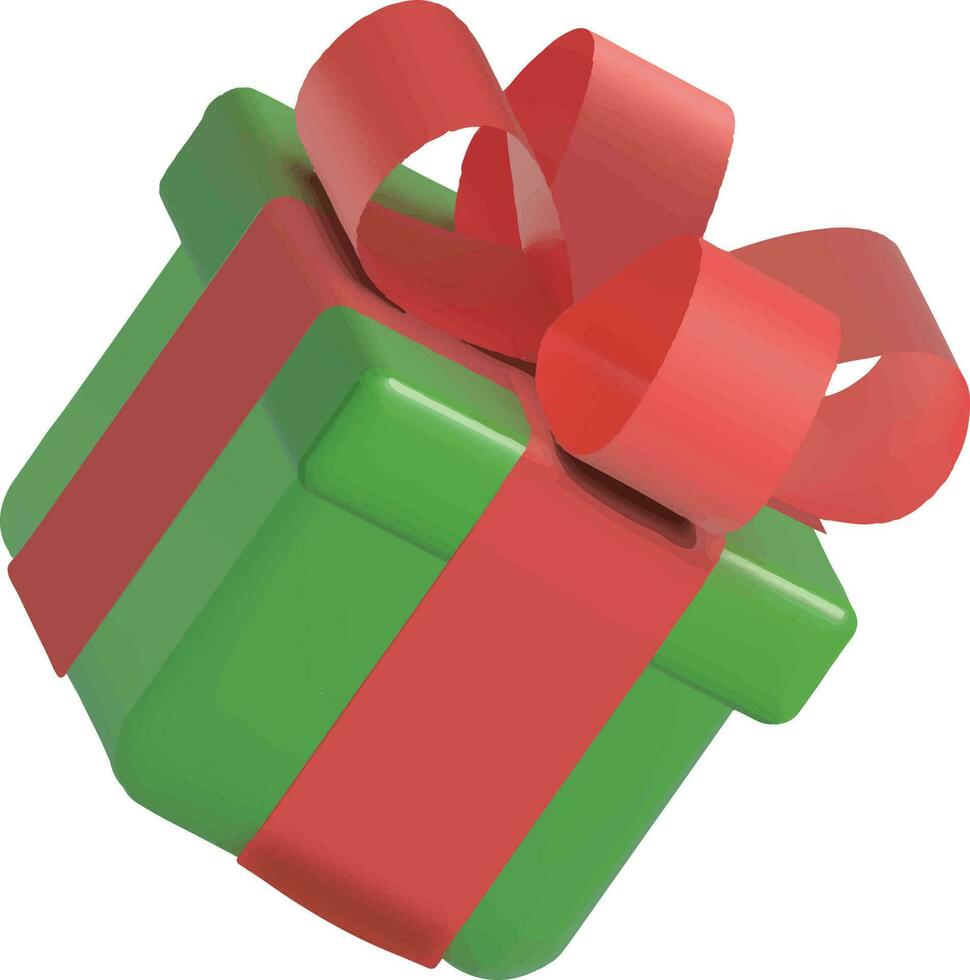 3D Christmas Gift Box vector