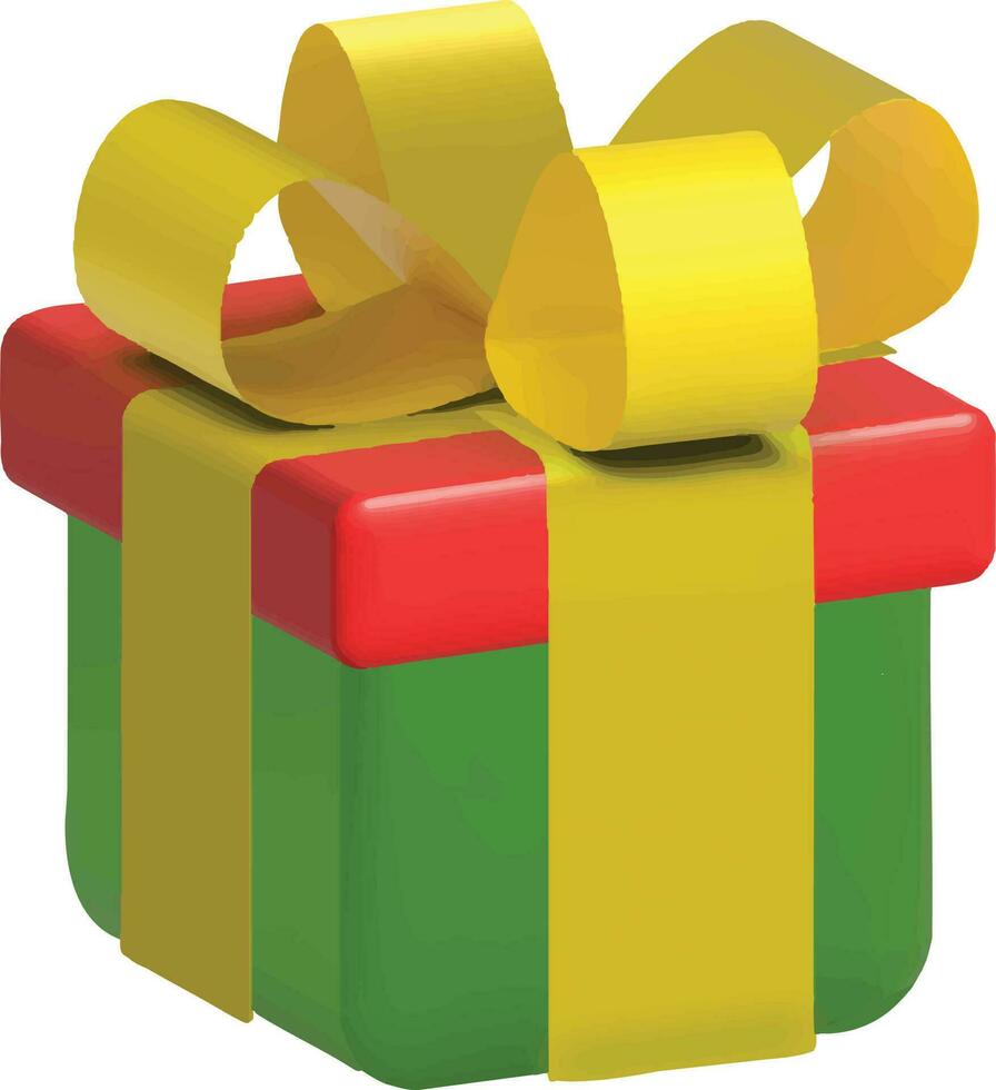 3D Christmas Gift Box vector