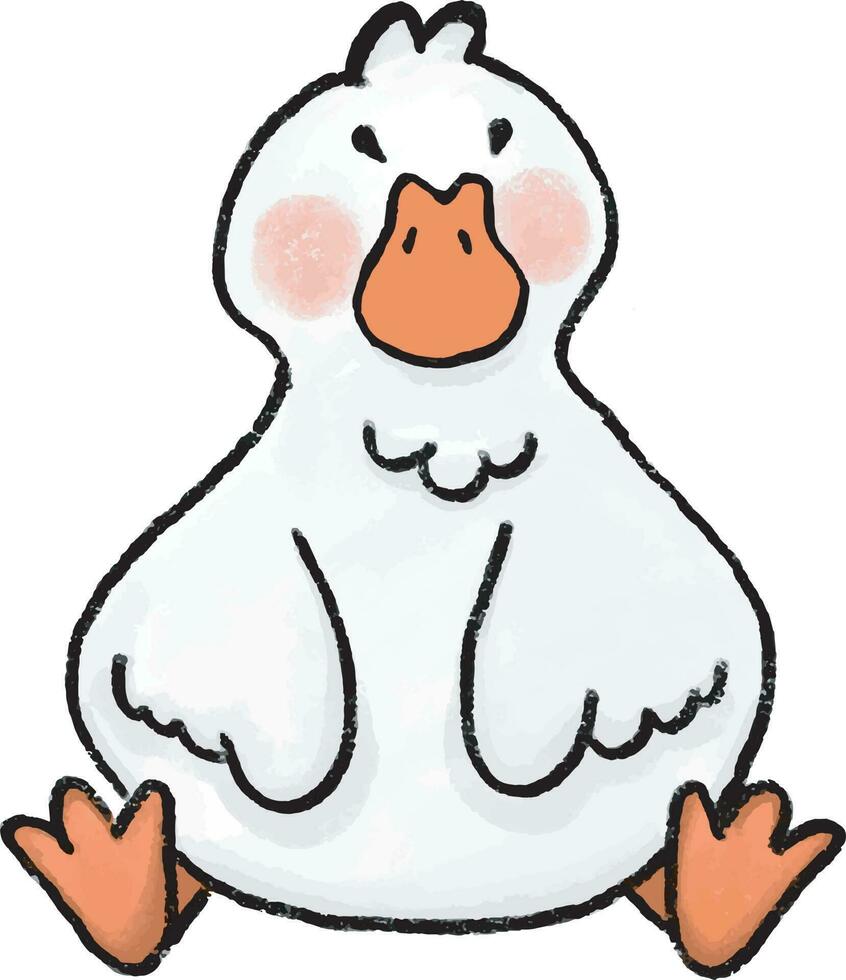 Naughty sweet little duck vector