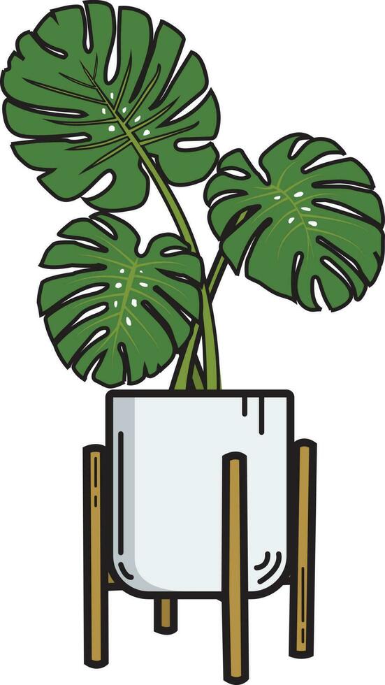 My favorite cute monstera tree vector