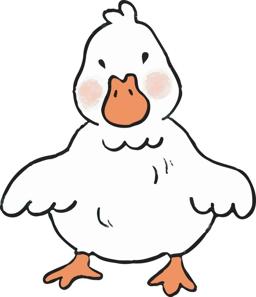 travieso dulce pequeño Pato vector