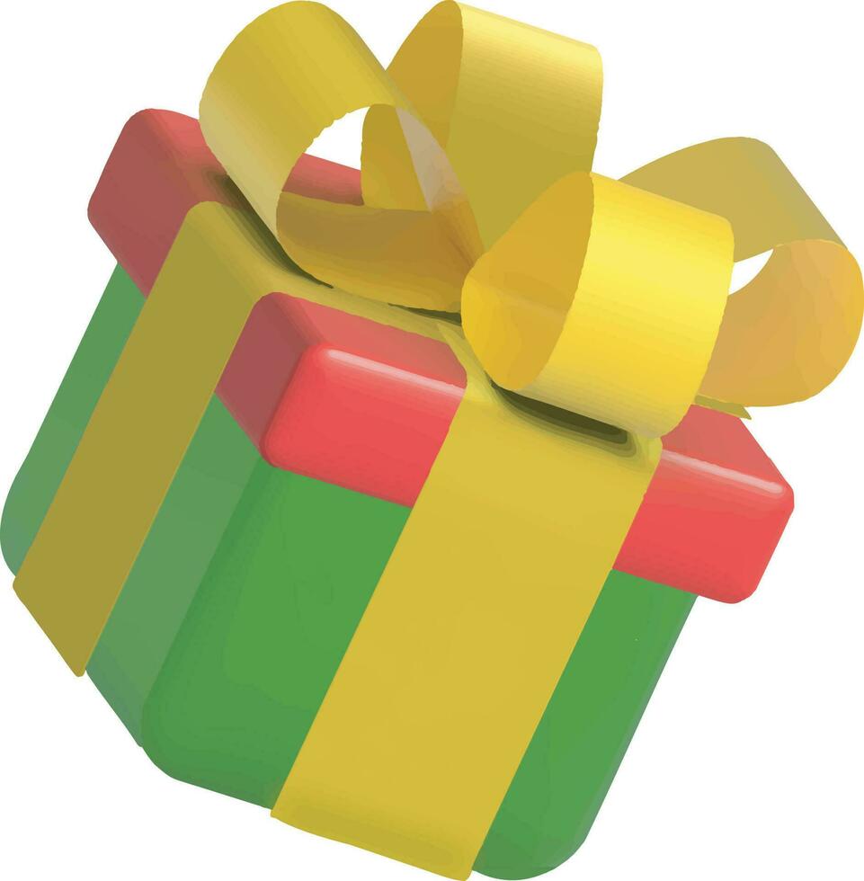 caja de regalo de navidad 3d vector