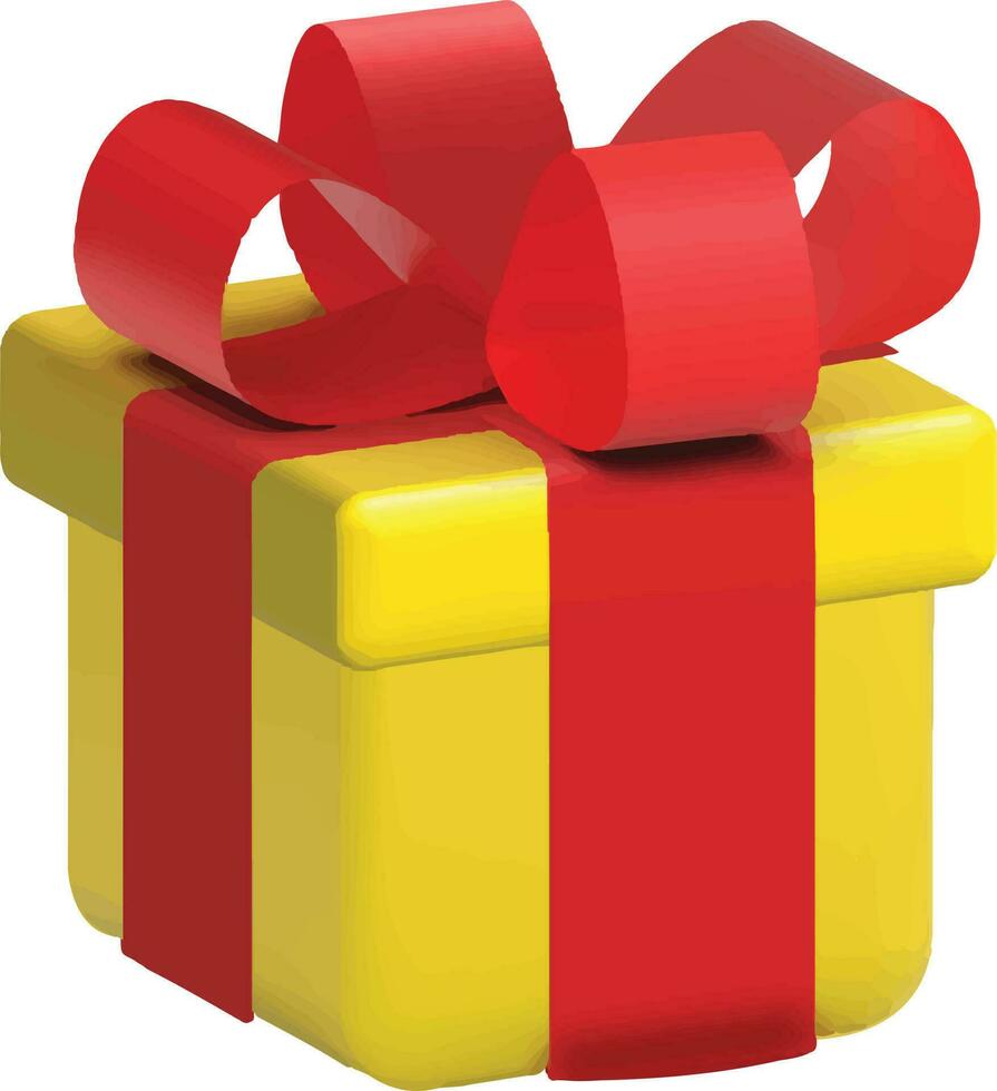 3D Christmas Gift Box vector