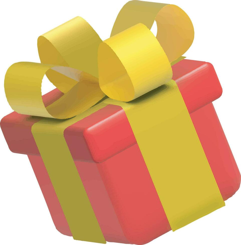 3D Christmas Gift Box vector