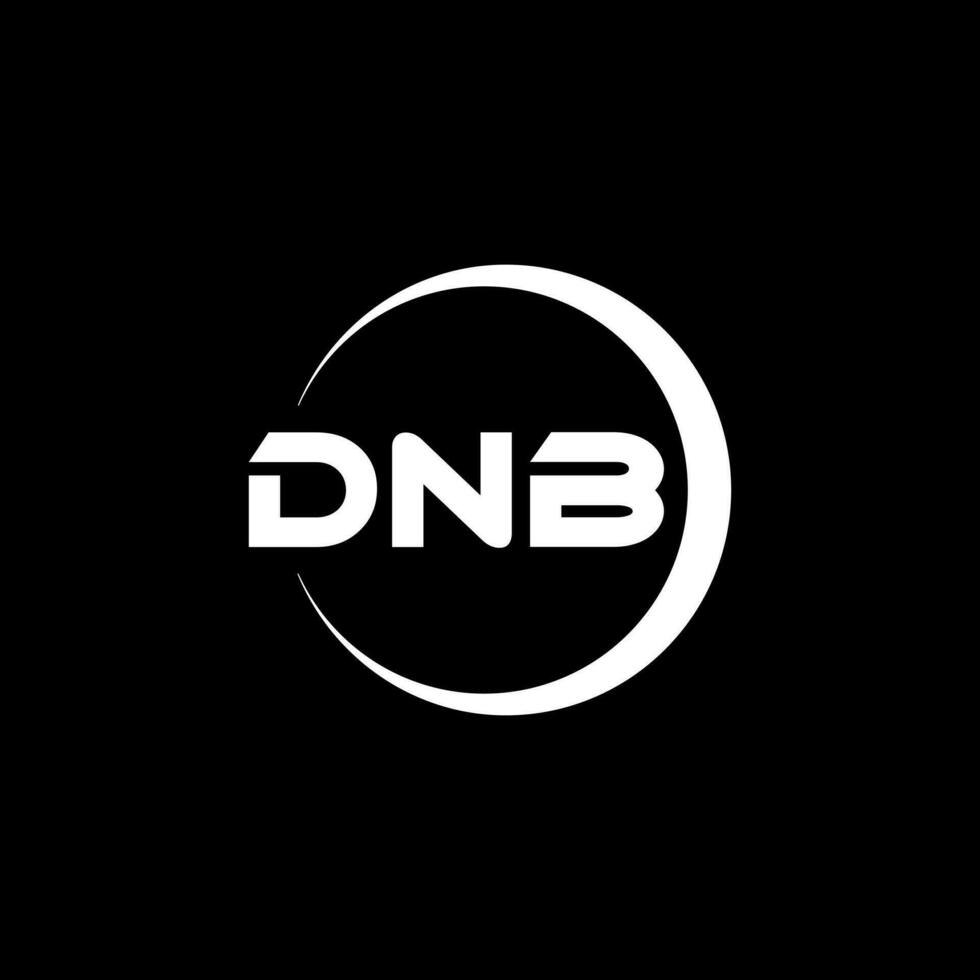 DNB letter logo design in illustration. Vector logo, calligraphy designs for logo, Poster, Invitation, etc.
