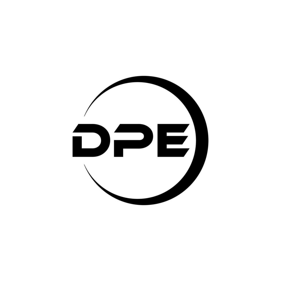 DPE letter logo design in illustration. Vector logo, calligraphy designs for logo, Poster, Invitation, etc.