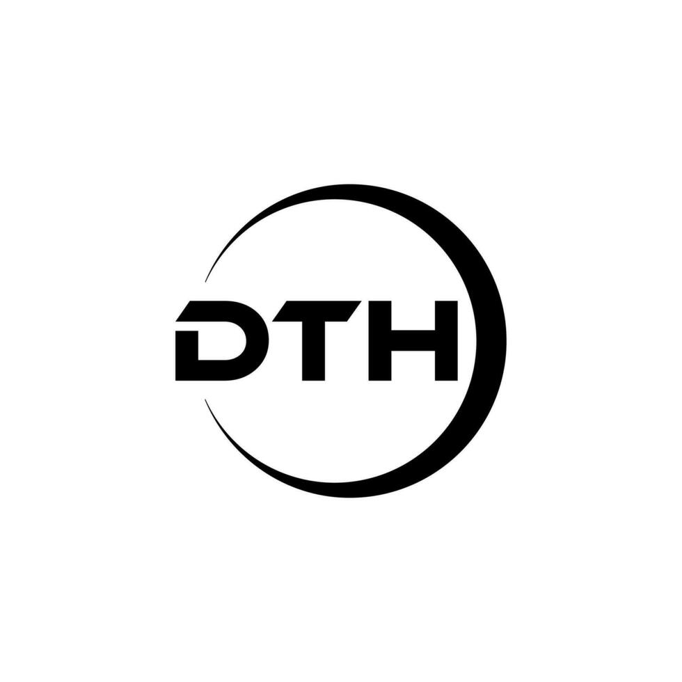 dth letra logo diseño en ilustración. vector logo, caligrafía diseños para logo, póster, invitación, etc.