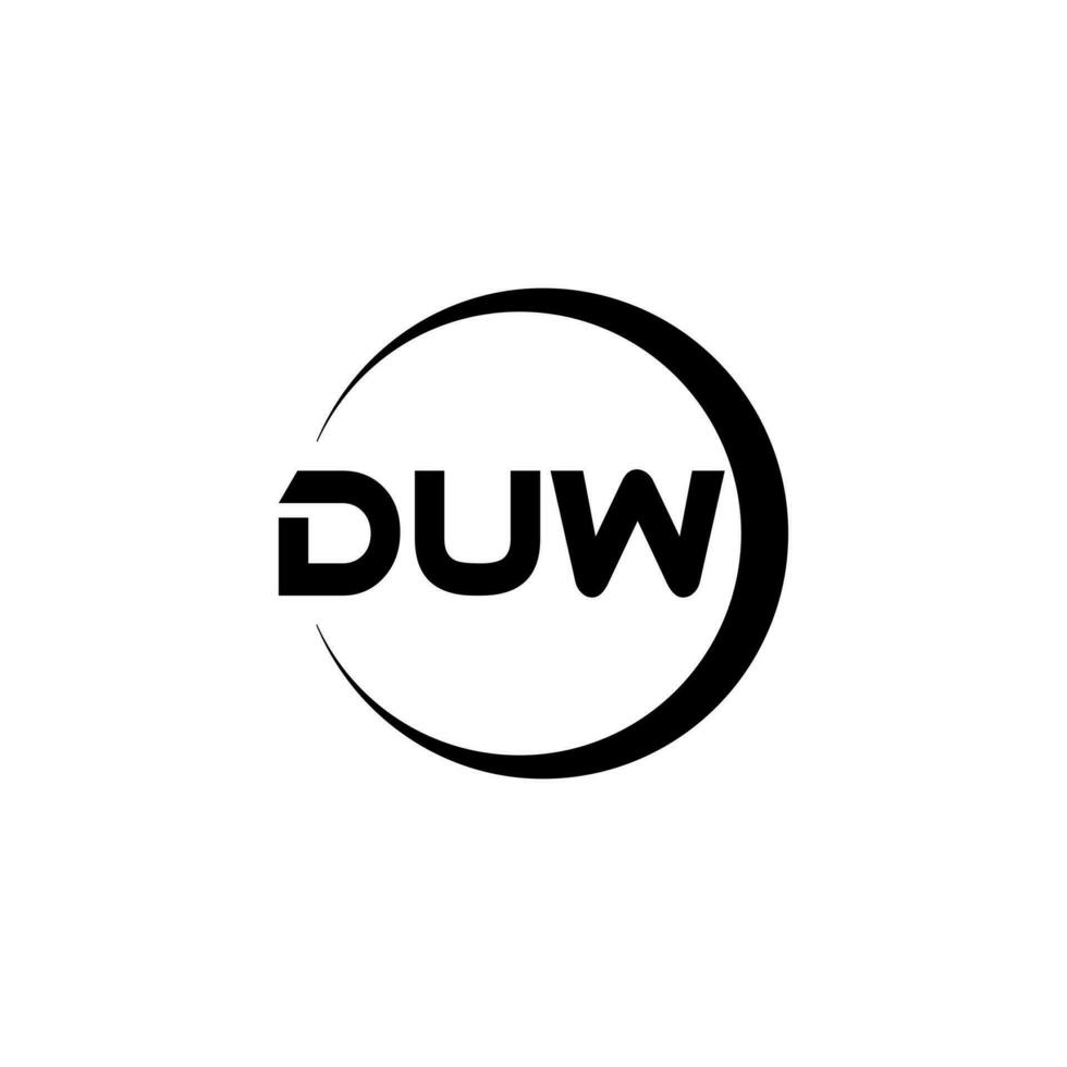 DUW letter logo design in illustration. Vector logo, calligraphy designs for logo, Poster, Invitation, etc.