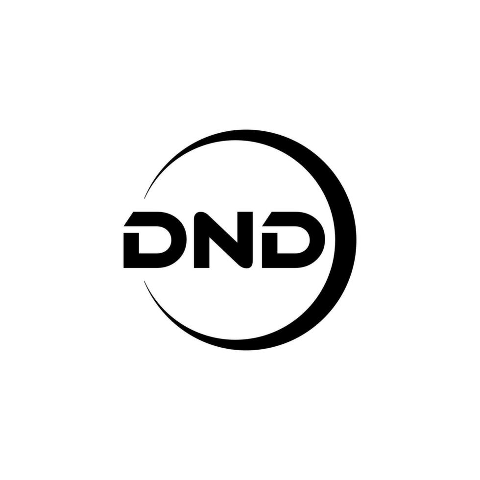 DND letter logo design in illustration. Vector logo, calligraphy designs for logo, Poster, Invitation, etc.