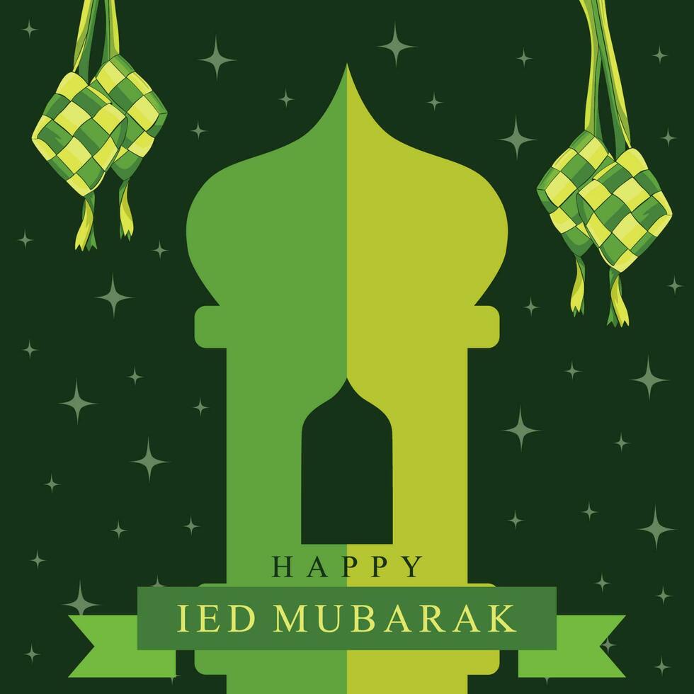 happy ied mubarak background vector