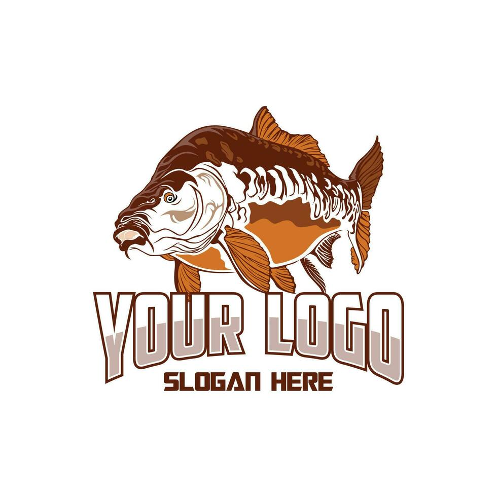 vector logo illustration carp fish