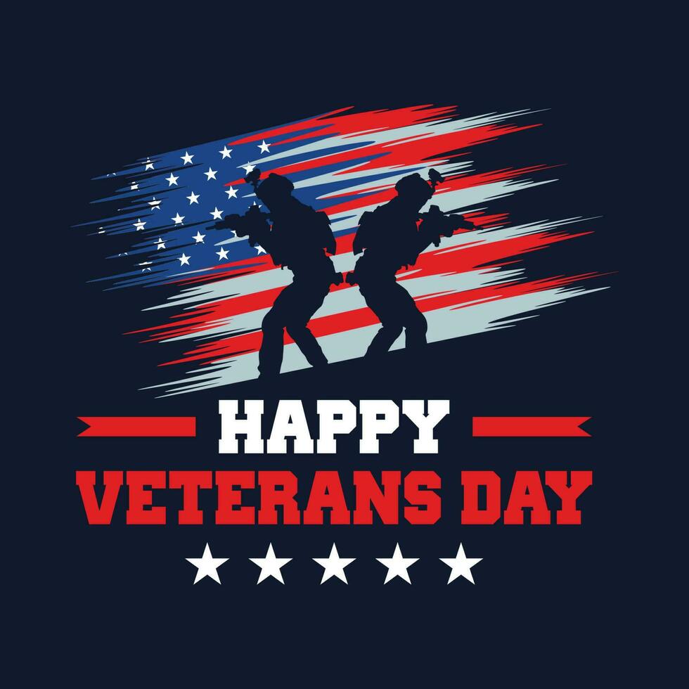 happy veterans day celebration vector