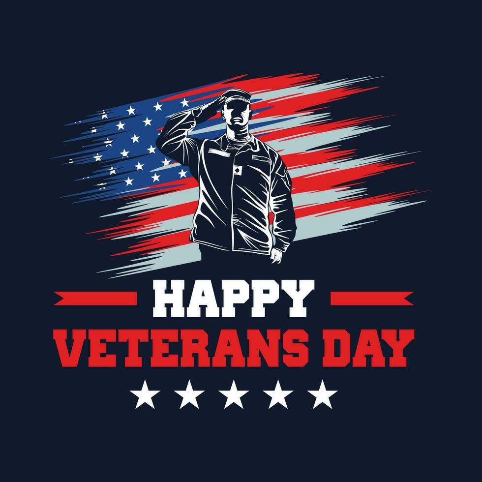 happy veterans day celebration vector