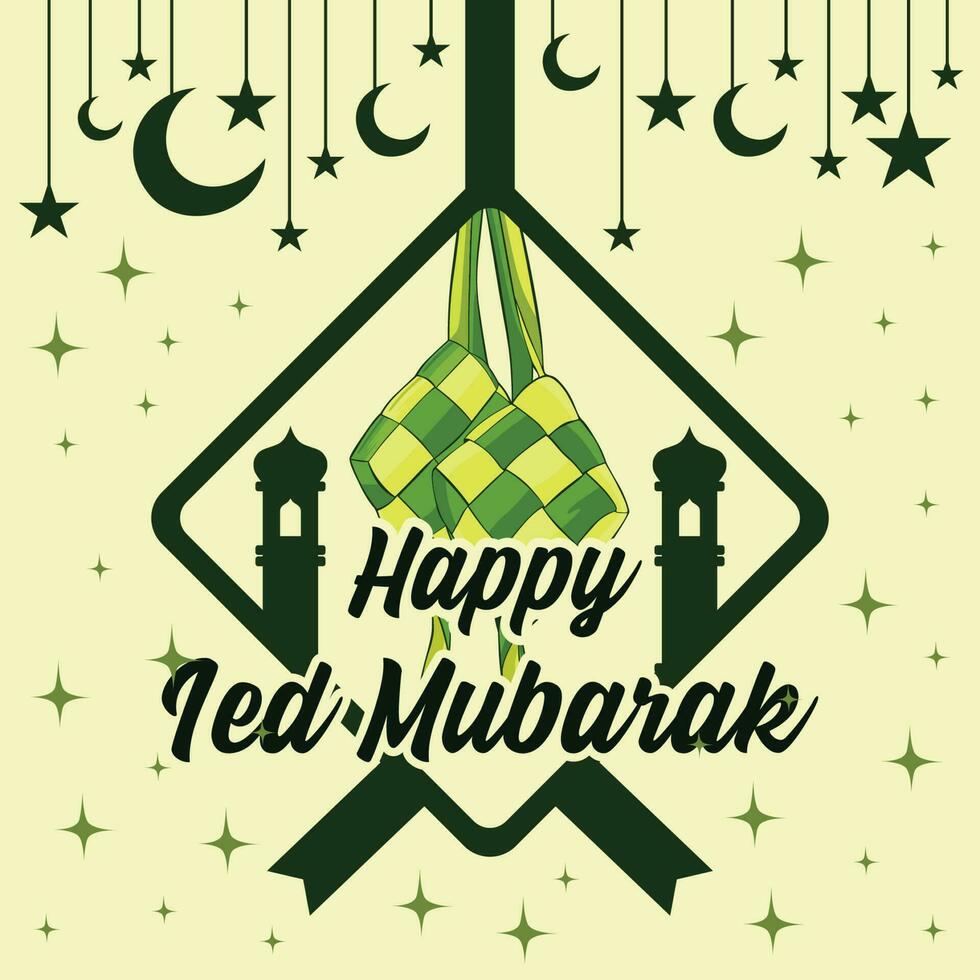 happy ied mubarak background vector