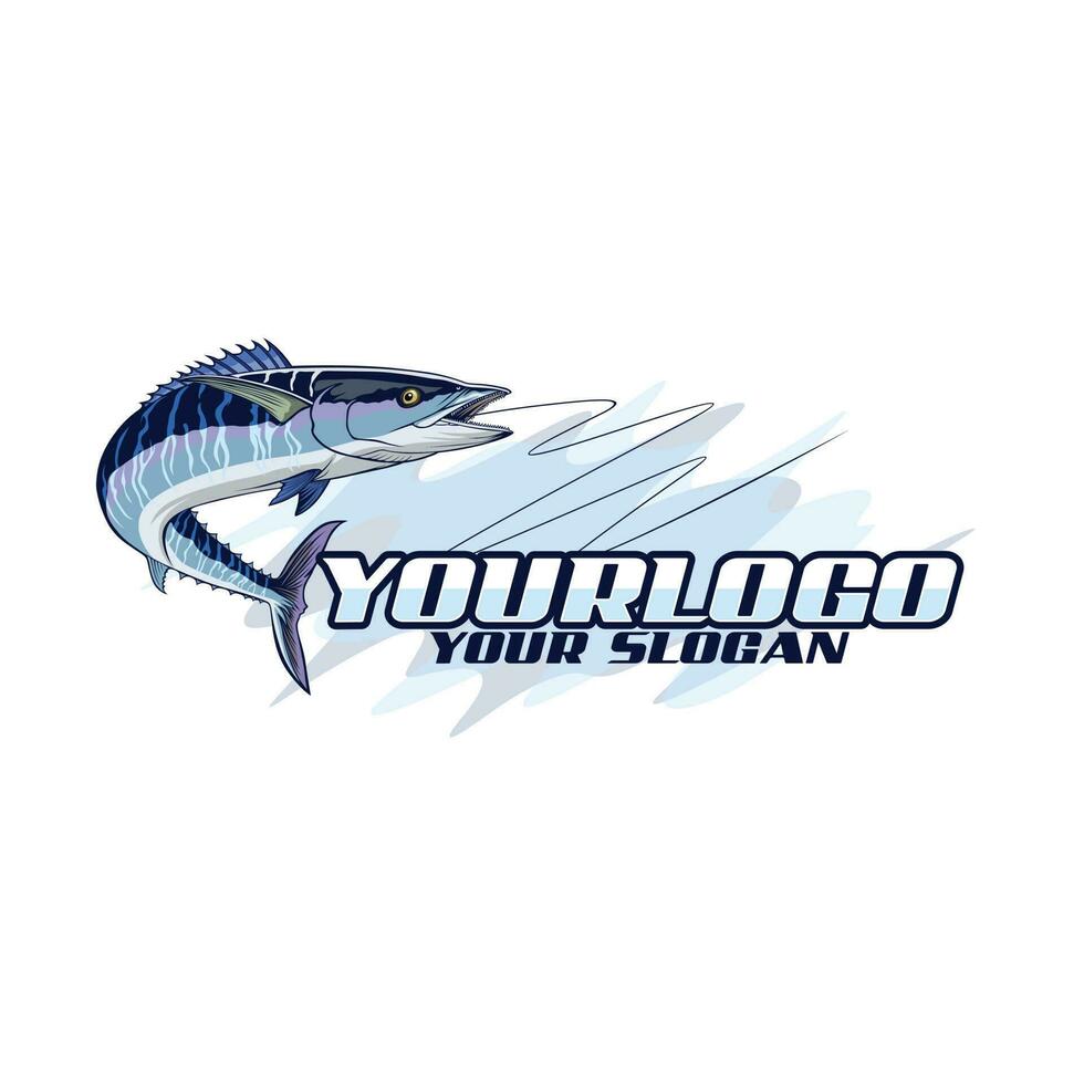 vector logo king mackerel fish