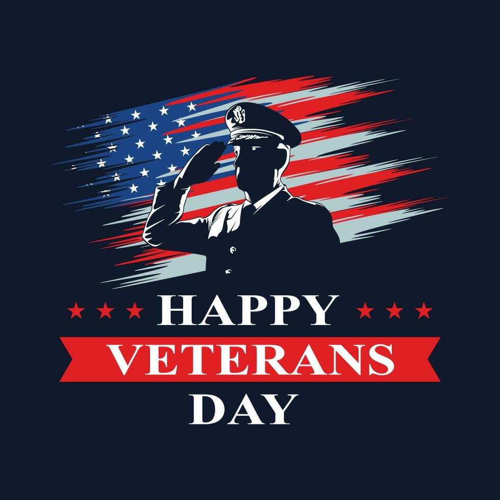 happy veterans day celebration vector