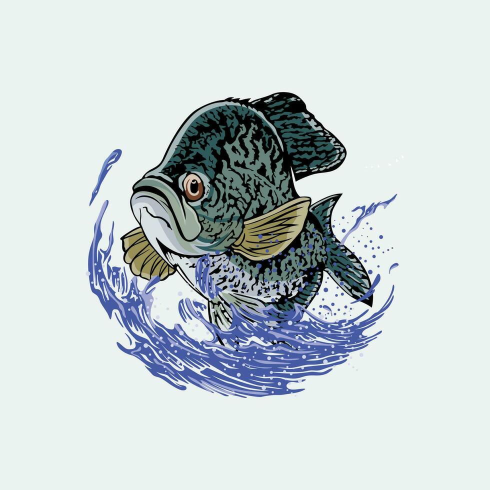 vector logo bluegil fish