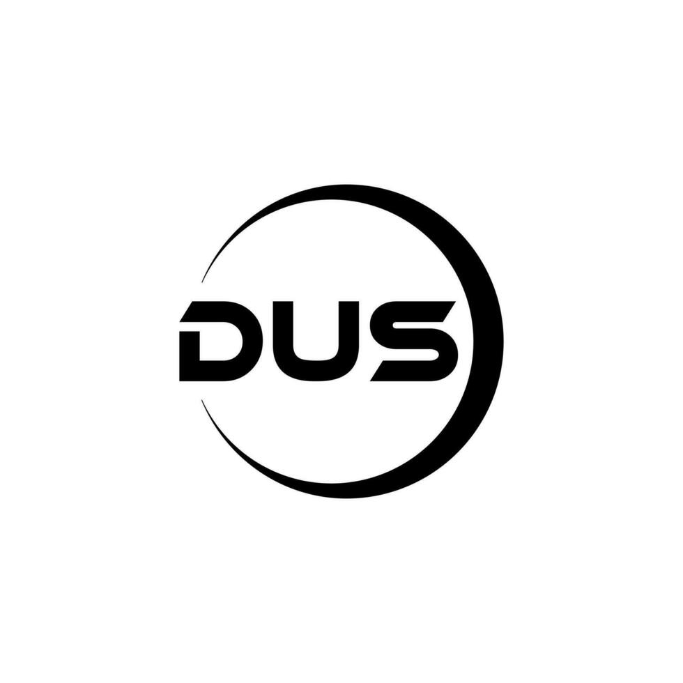 DUS letter logo design in illustration. Vector logo, calligraphy designs for logo, Poster, Invitation, etc.