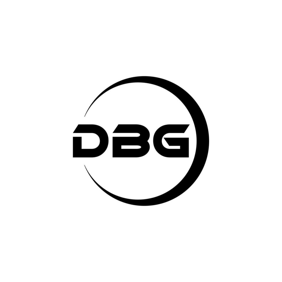 DBG letter logo design in illustration. Vector logo, calligraphy designs for logo, Poster, Invitation, etc.
