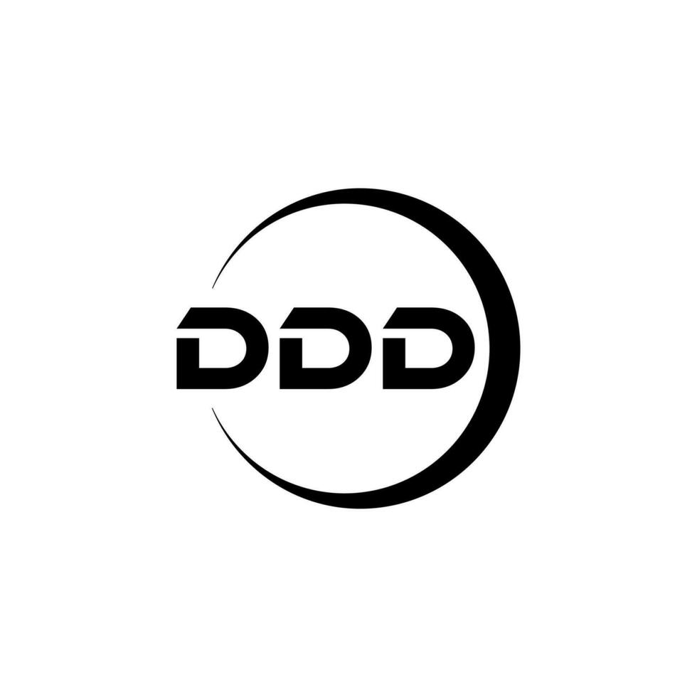 ddd letra logo diseño en ilustración. vector logo, caligrafía diseños para logo, póster, invitación, etc.