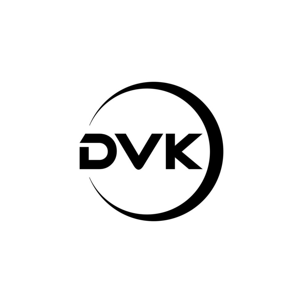 dvk letra logo diseño en ilustración. vector logo, caligrafía diseños para logo, póster, invitación, etc.