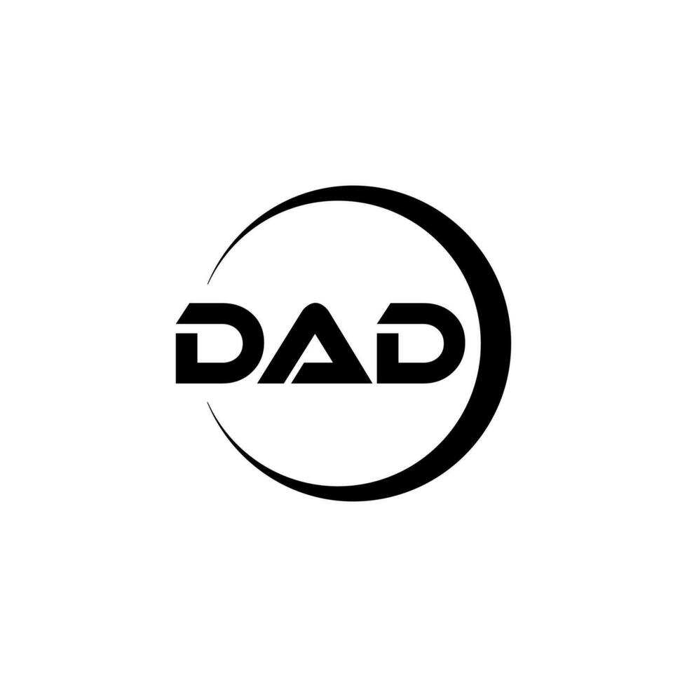 DAD letter logo design in illustration. Vector logo, calligraphy designs for logo, Poster, Invitation, etc.