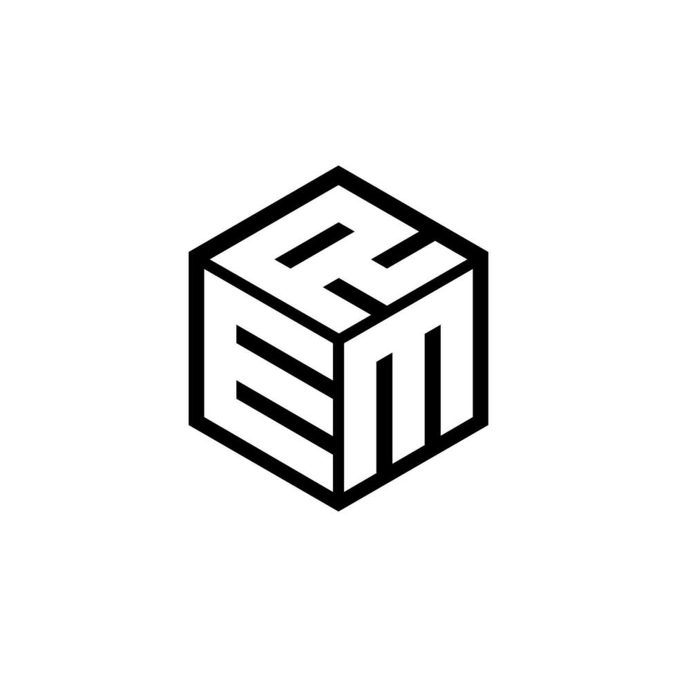 EMR letter logo design in illustration. Vector logo, calligraphy designs for logo, Poster, Invitation, etc.