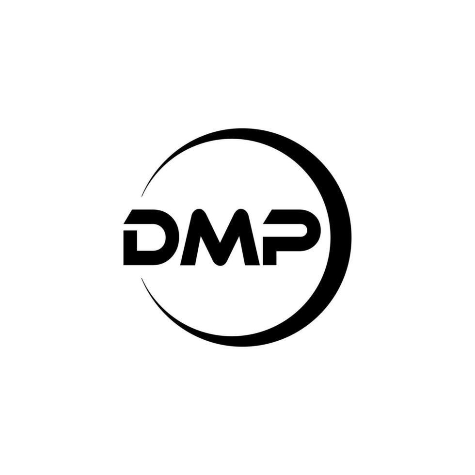 DMP letter logo design in illustration. Vector logo, calligraphy designs for logo, Poster, Invitation, etc.