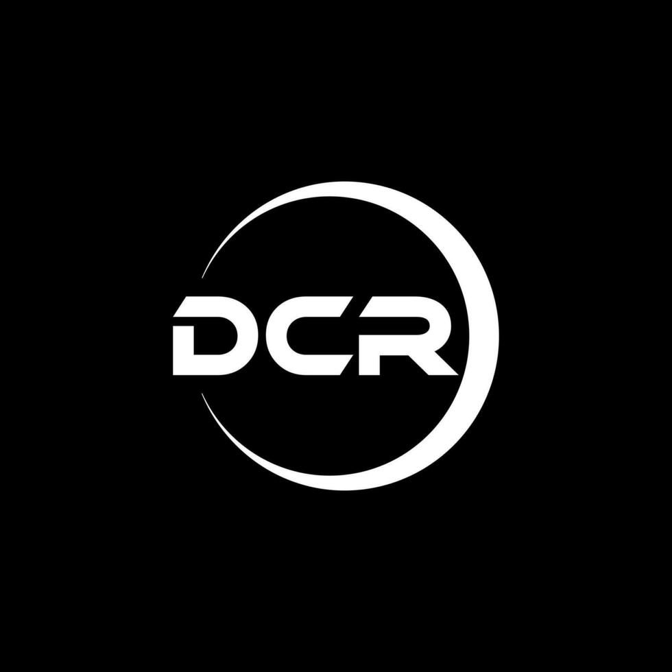 DCR letter logo design in illustration. Vector logo, calligraphy designs for logo, Poster, Invitation, etc.
