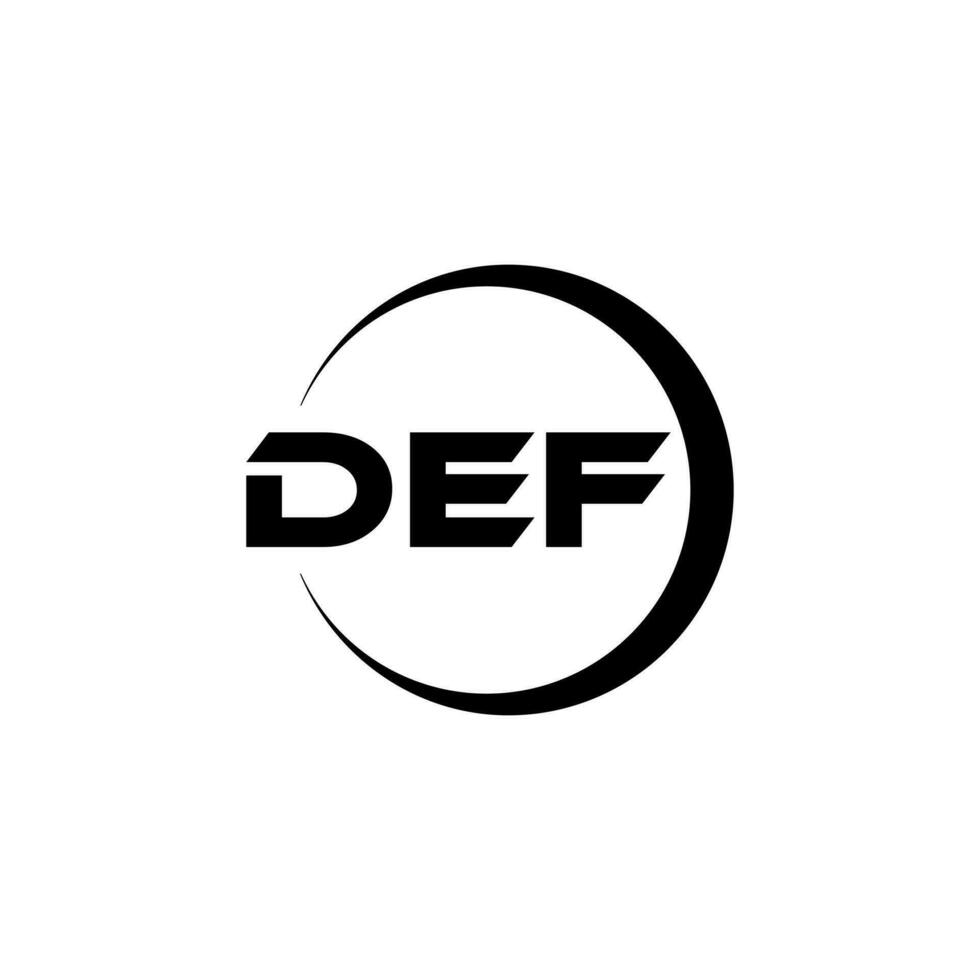 DEF letter logo design in illustration. Vector logo, calligraphy designs for logo, Poster, Invitation, etc.