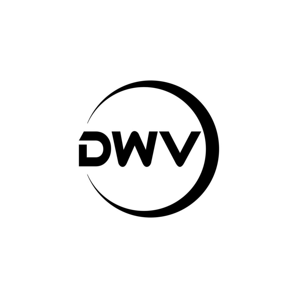 DWV letter logo design in illustration. Vector logo, calligraphy designs for logo, Poster, Invitation, etc.