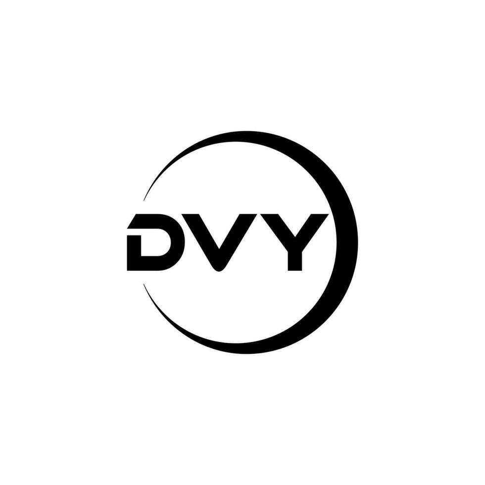 DVY letter logo design in illustration. Vector logo, calligraphy designs for logo, Poster, Invitation, etc.