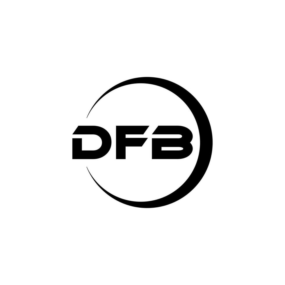 dfb letra logo diseño en ilustración. vector logo, caligrafía diseños para logo, póster, invitación, etc.