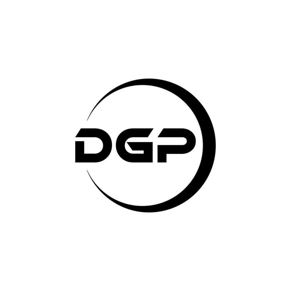DGP letter logo design in illustration. Vector logo, calligraphy designs for logo, Poster, Invitation, etc.