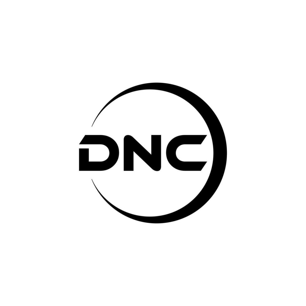 DNC letter logo design in illustration. Vector logo, calligraphy designs for logo, Poster, Invitation, etc.