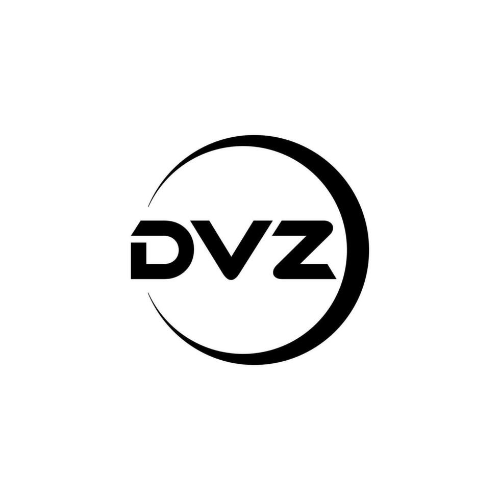 DVZ letter logo design in illustration. Vector logo, calligraphy designs for logo, Poster, Invitation, etc.